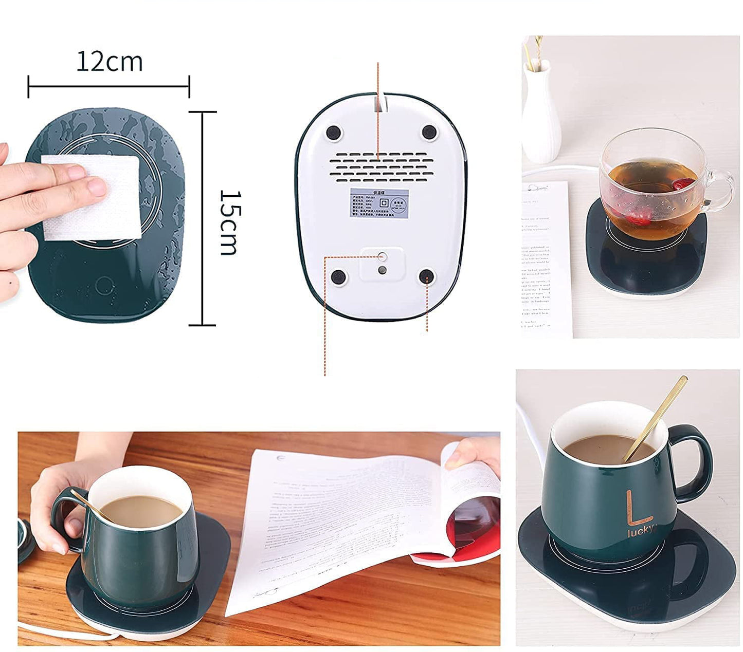 Chauffe-Tasse electrique USB avec tasse céramique