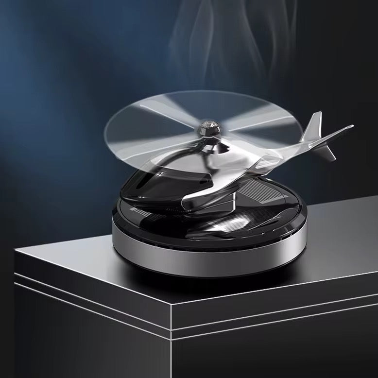 Parfum de voiture hélicoptère solaire — Désodorisant rotatif solaire pour voiture — Parfum d’avion pour voiture