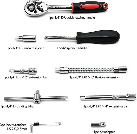 Jeu Coffret Douille pour Bricolage 46 pièces