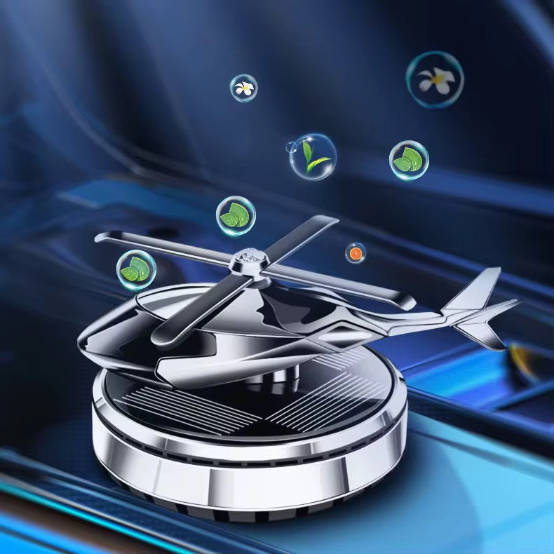 Parfum de voiture hélicoptère solaire — Désodorisant rotatif solaire pour voiture — Parfum d’avion pour voiture