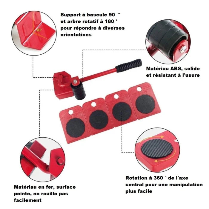 Ensemble D'outils De Déplacement Pour Meubles Lourds 150 Kg