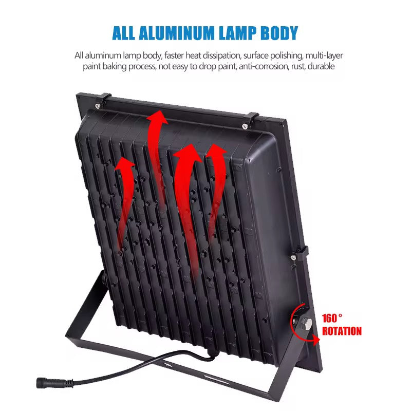 Lampe Solaire LED avec Télécommande – 100W 200W 300W – Étanche IP67 pour Extérieur, Éclairage de Rue, Jardin, Terrasse, Cour