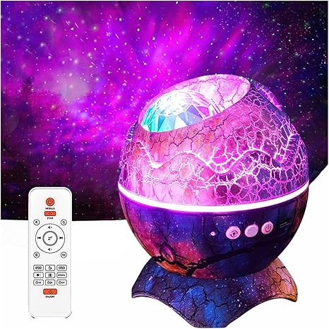 Dinosaur Egg Galaxy Star Projecteur avec Lecteur de Musique Sans Fil