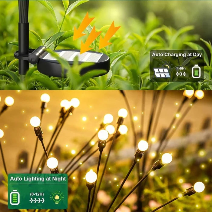 2 Lot De 8 Lampes de Jardin Solaires à LED Blanches Chaudes