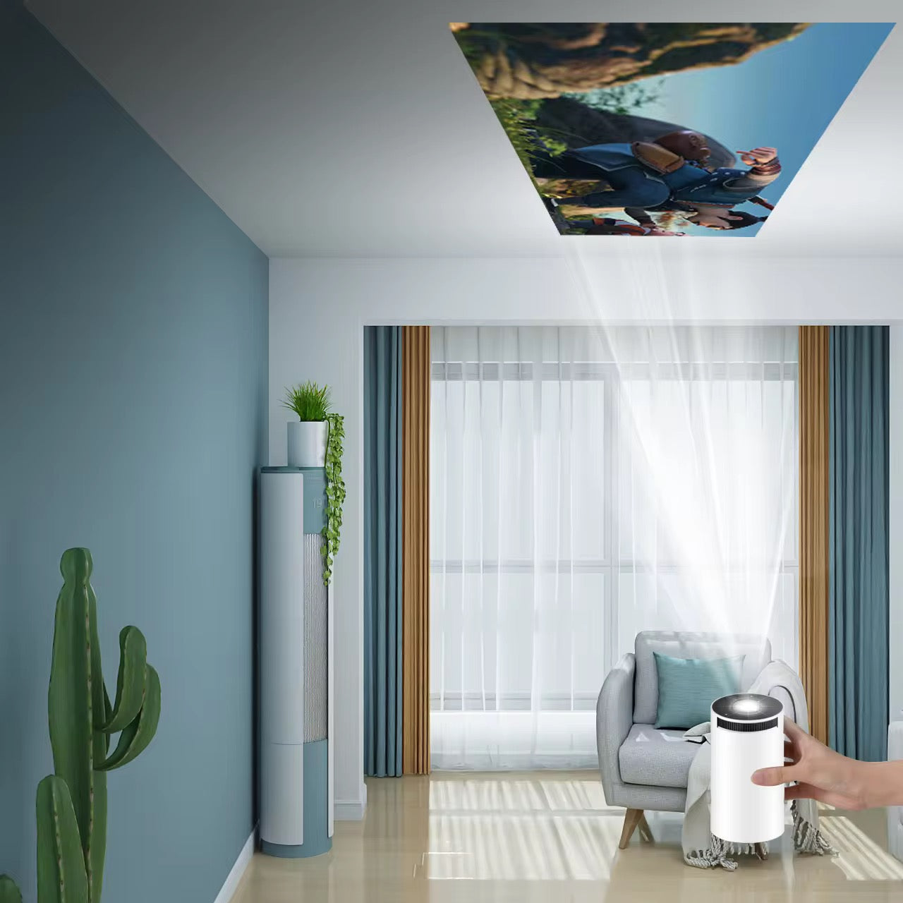 Projecteur Portable Intelligent HY300 – Android 11 | Mini Vidéo Projector 4K HD Home Cinéma