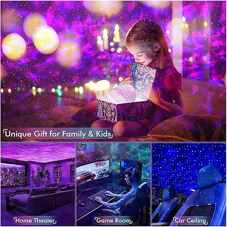 Dinosaur Egg Galaxy Star Projecteur avec Lecteur de Musique Sans Fil
