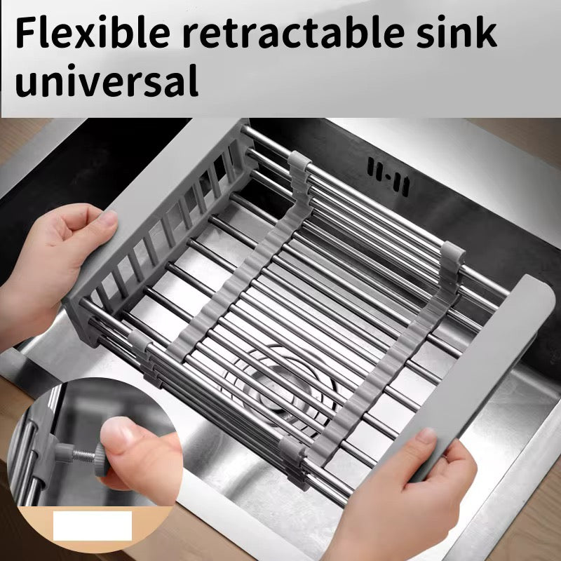 Égouttoir à vaisselle réglable en acier inoxydable,
