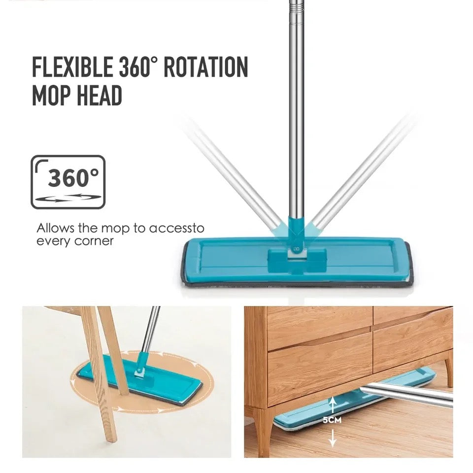 Serpillière rotative automatique magique, 1 pièce, évite le lavage des mains, chiffon de nettoyage paresseux pour le sol de la maison