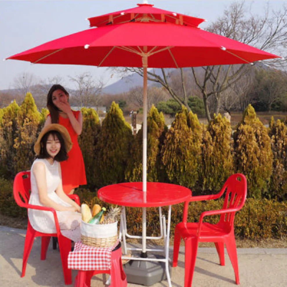 Parasol Grand Modèle Haute Qualité Double Toit Forme Rond 2.5 Mètres