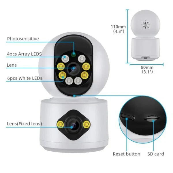 Caméra IP Starmax WiFi à double objectif icsee