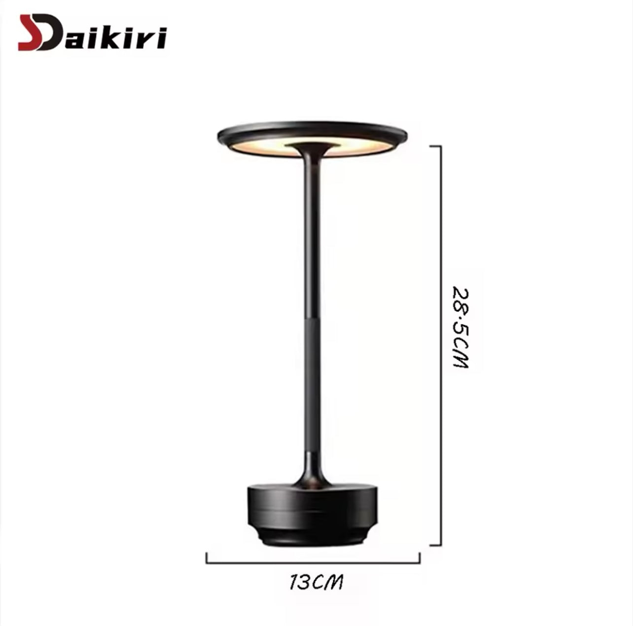 Lampe de nuit LED décorative simple en alliage d’aluminium, à intensité réglable en continu, ambiance rétro, portable, rechargeable, avec commande tactile.