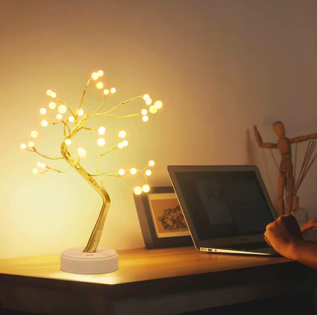 Lampe LED en forme d'arbre à perles, veilleuse de bureau,