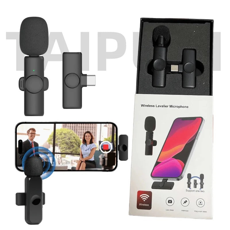 Système de micro cravate lavalier sans fil, 1 pièce, pour l'enregistrement vidéo ytube, puce sur microphone