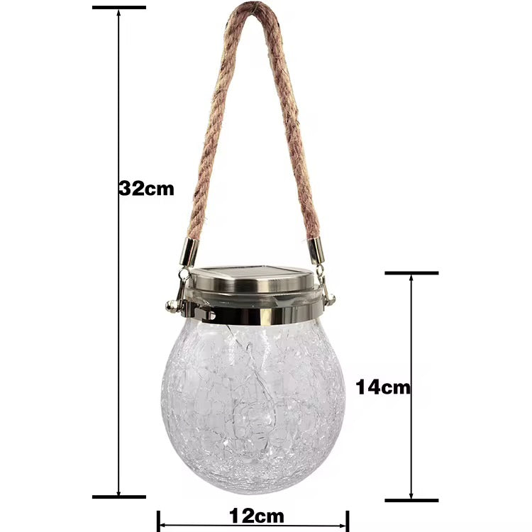 Lampe Solaire Bocal en Verre LED 30 Lumières