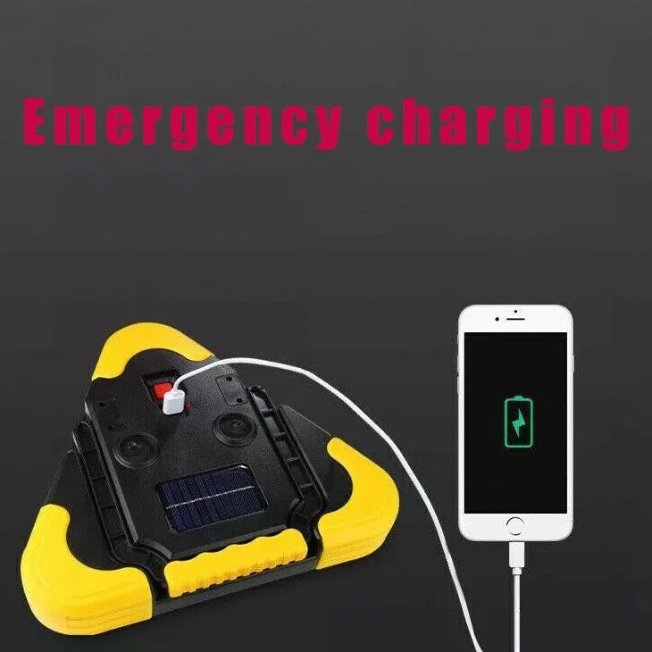 Lampe d'urgence solaire 2 en 1, lumière triangulaire
