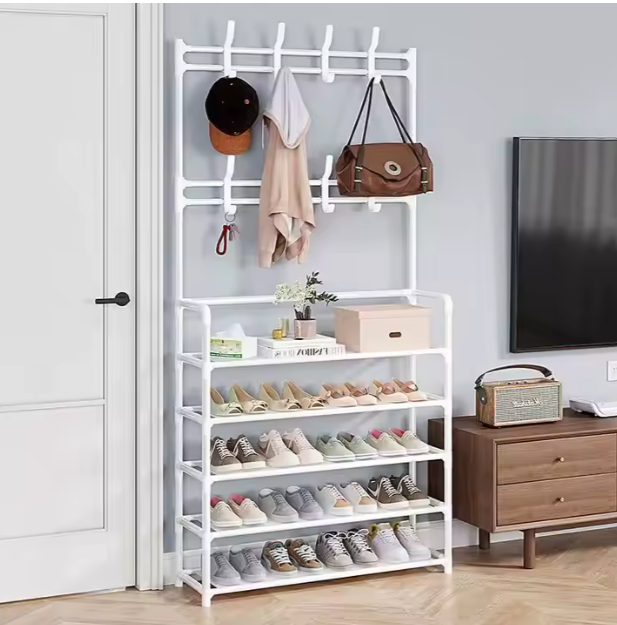 Étagère à chaussures multicouche, rangement de vêtements, Simple, porte-chaussures et chapeaux au sol, organisateur multifonctionnel, étagère à chaussures de ménage