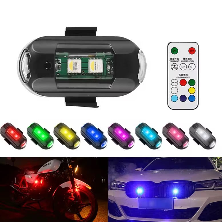 2 Lampe stroboscopique Led sans fil avec télécommande