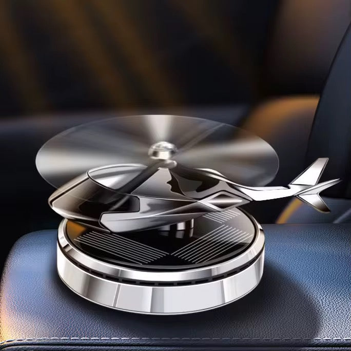Parfum de voiture hélicoptère solaire — Désodorisant rotatif solaire pour voiture — Parfum d’avion pour voiture