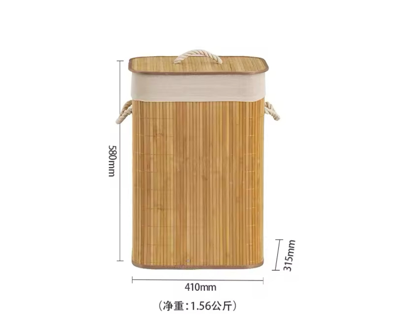 panier à linge pliable en bambou avec une grande capacité, idéal pour ranger le linge sale ou d’autres objets ménagers.