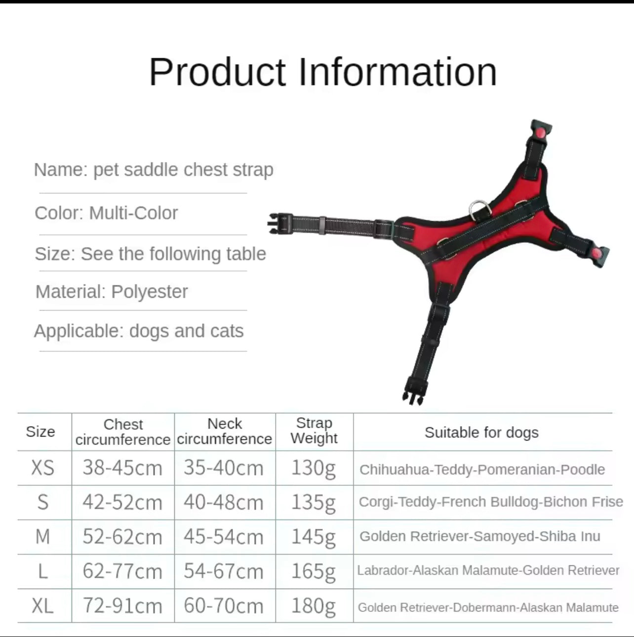 Harnais réglable pour chiens de compagnie, petit et grand chien, gilet, laisse solide pour chien de 150 cm, laisse réfléchissante pour animaux de compagnie, laisse de traction