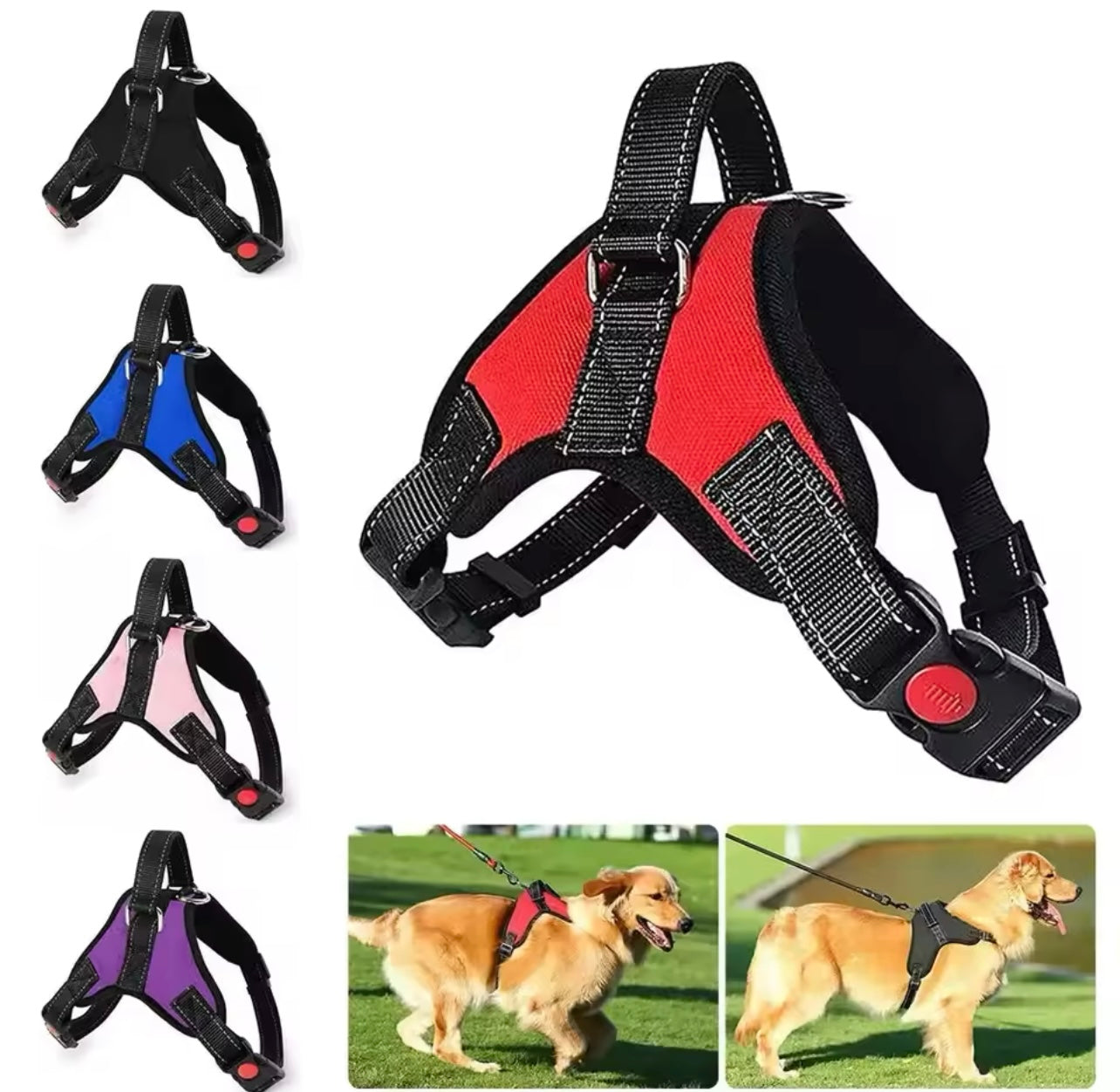 Harnais réglable pour chiens de compagnie, petit et grand chien, gilet, laisse solide pour chien de 150 cm, laisse réfléchissante pour animaux de compagnie, laisse de traction