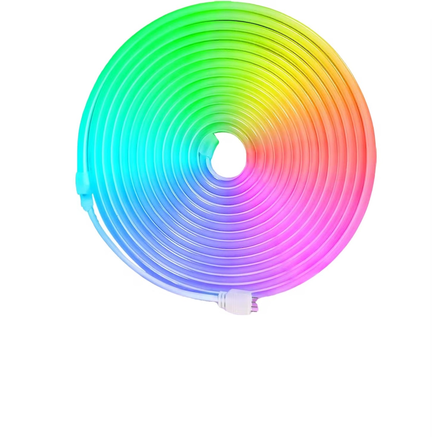 Bande lumineuse LED néon RGB avec Bluetooth et application, adhésive, résistante à l'eau, multicolore, fonctionnant en 5V, compatible avec la musique et flexible.