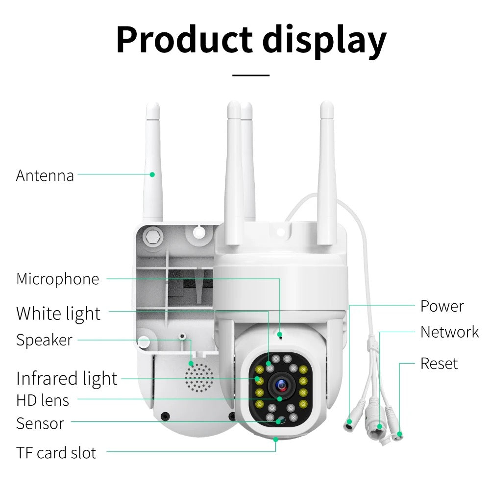 Caméra de surveillance extérieure IP WiFi HD