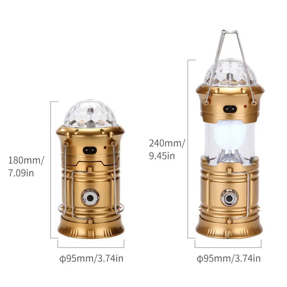 Lanterne de camping Rechargeable portable pliable led lampes de poche de camping 3-en-1 LED fête Disco