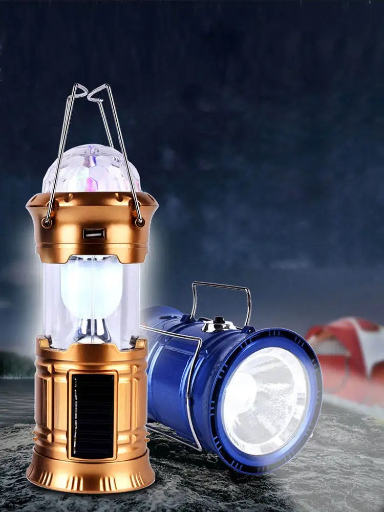Lanterne de camping Rechargeable portable pliable led lampes de poche de camping 3-en-1 LED fête Disco