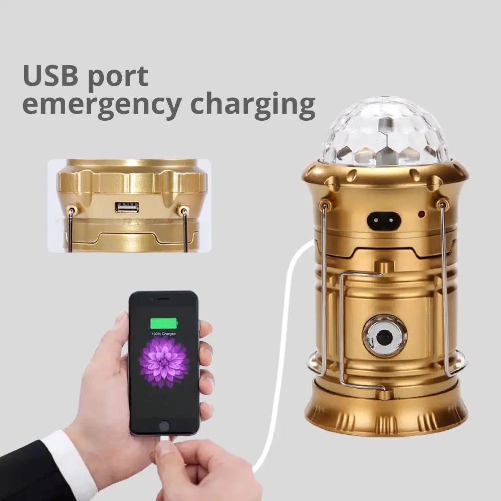 Lanterne de camping Rechargeable portable pliable led lampes de poche de camping 3-en-1 LED fête Disco