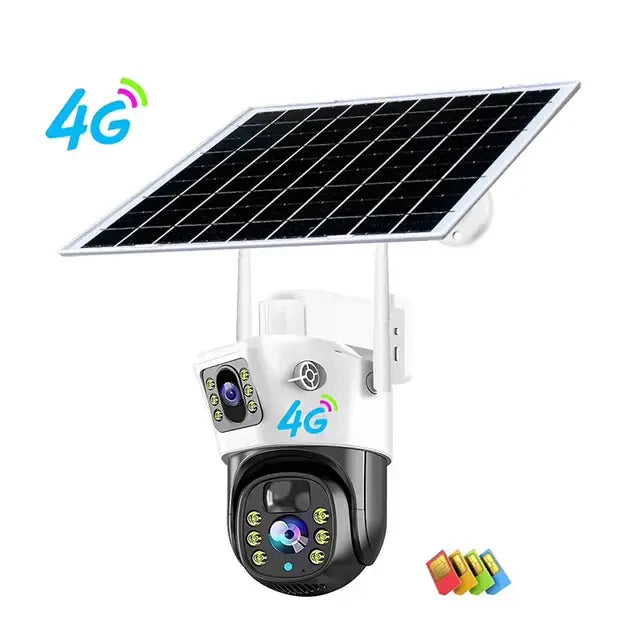 caméra solaire double lentille 4G extérieure V380 Pro 5MP