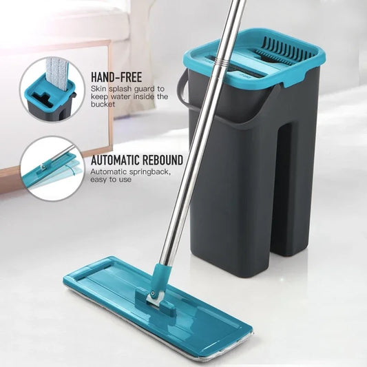 Serpillière rotative automatique magique, 1 pièce, évite le lavage des mains, chiffon de nettoyage paresseux pour le sol de la maison