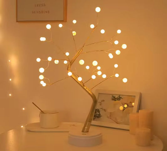 Lampe LED en forme d'arbre à perles, veilleuse de bureau,