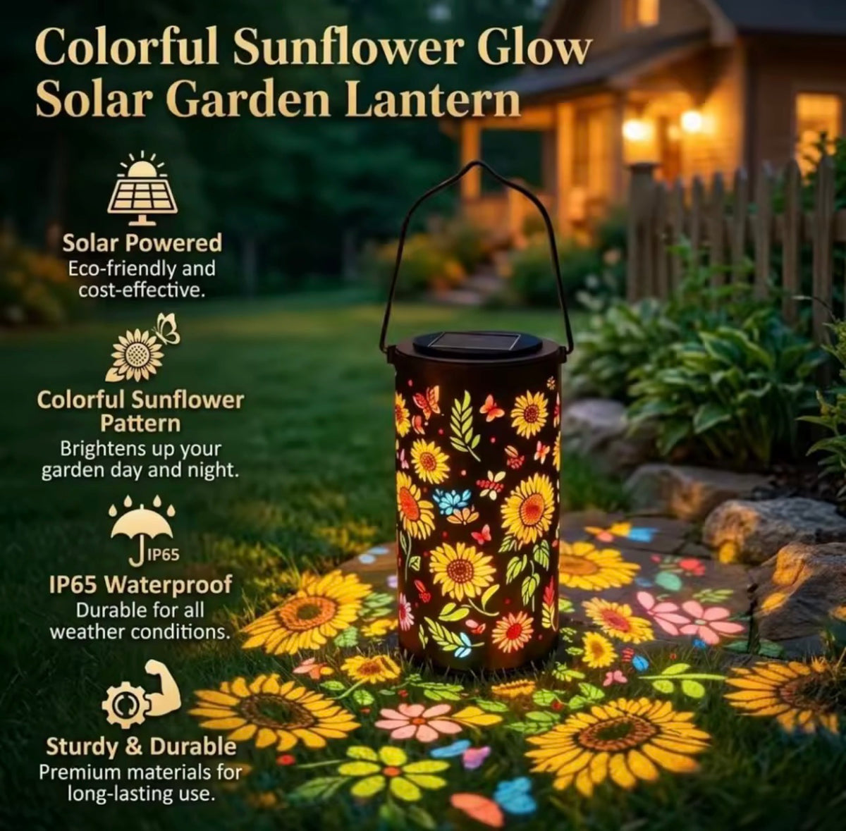 Lanterne Solaire LED Tournesol RGB