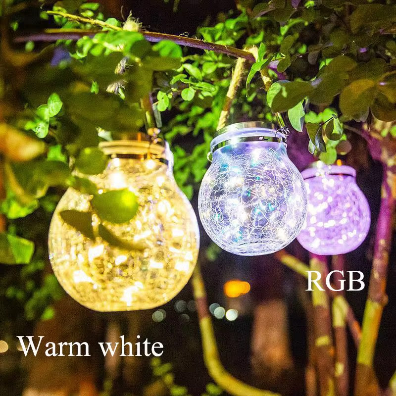 Lampe Solaire Bocal en Verre LED 30 Lumières