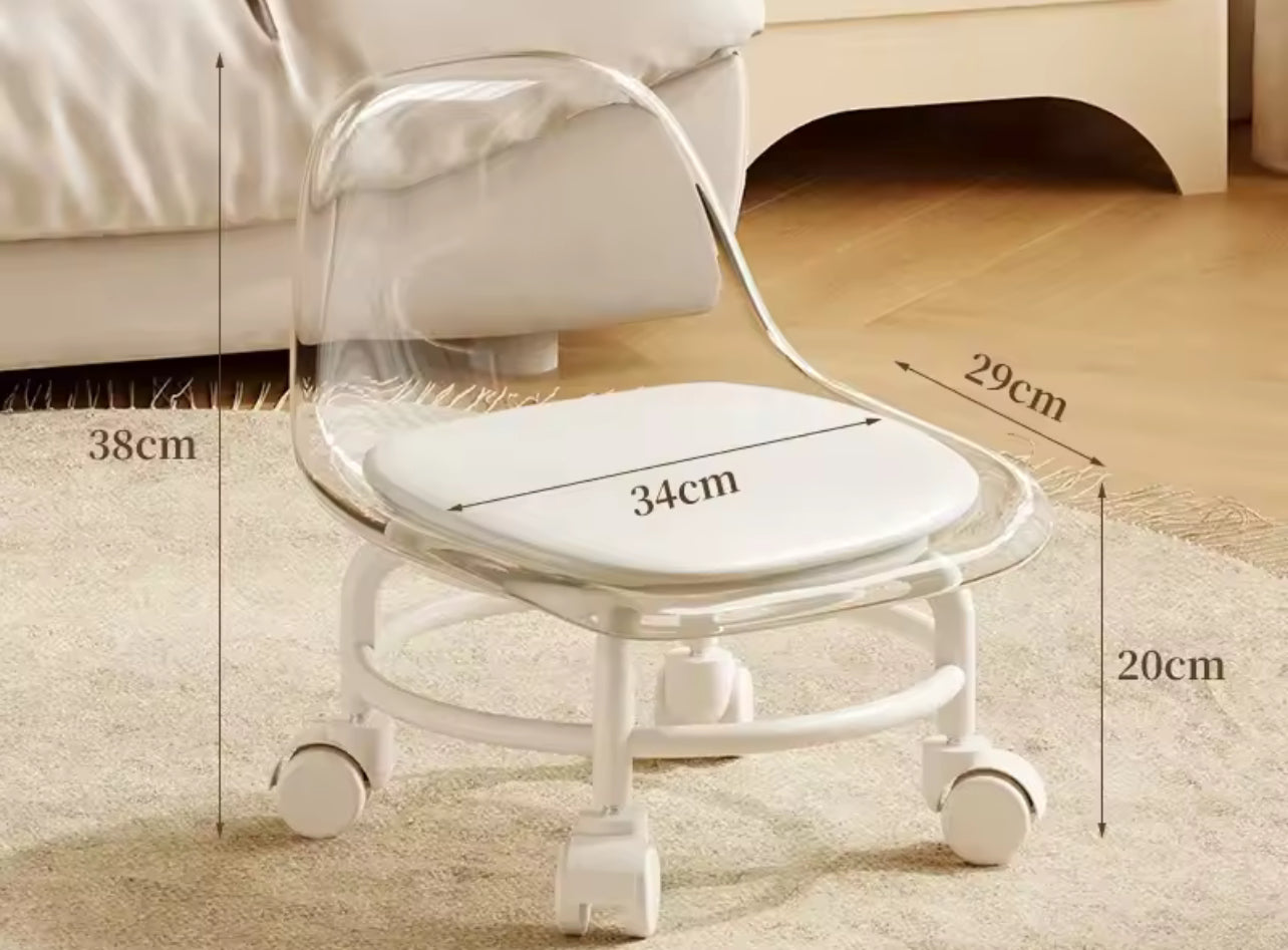 Petit tabouret à roulettes universel, poulie domestique, dossier bas, solide et durable, portable, extérieur, mobile, petit banc