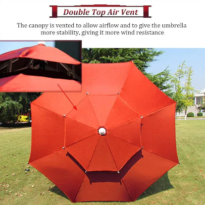 Parasol Grand Modèle Haute Qualité Double Toit Forme Rond 2.5 Mètres