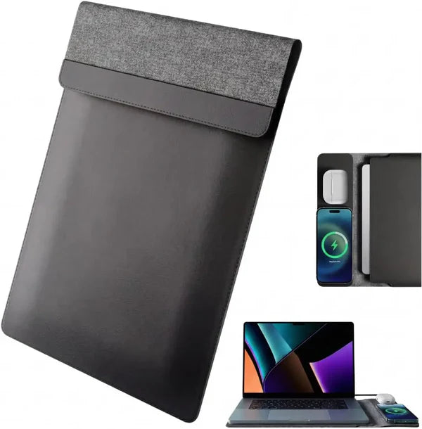 Pochette Laptop 3 en 1 avec Recharge Sans Fil – Support & Tapis Souris