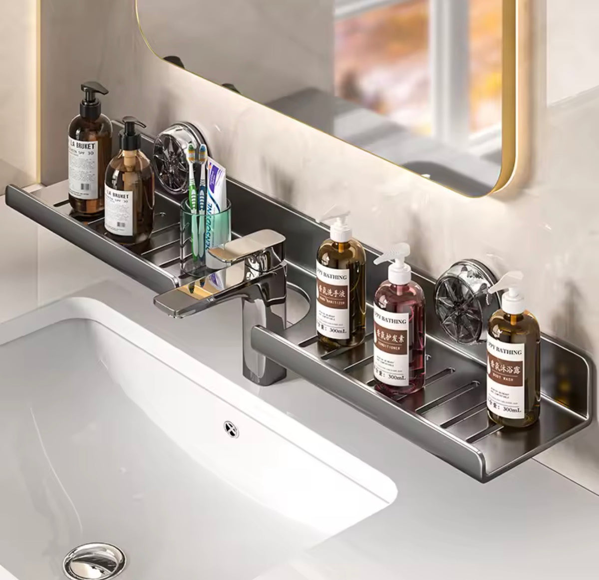 Douchy Étagère de Rangement à Ventouse pour Salle de Bain