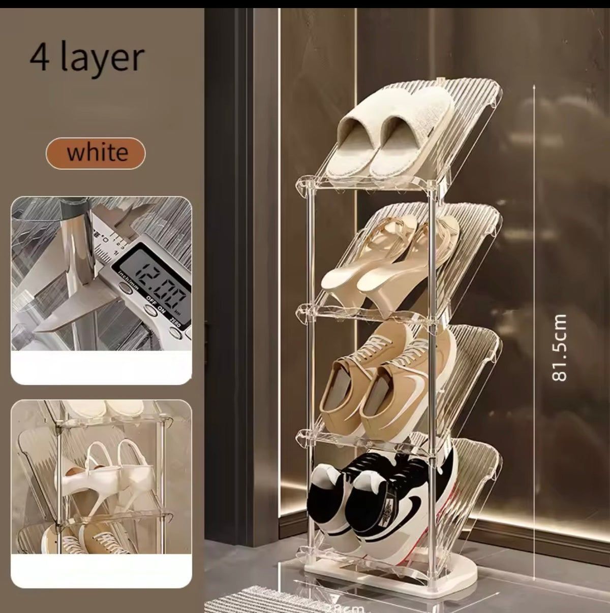 Étagère à Chaussures Multiniveaux en Acier Inoxydable