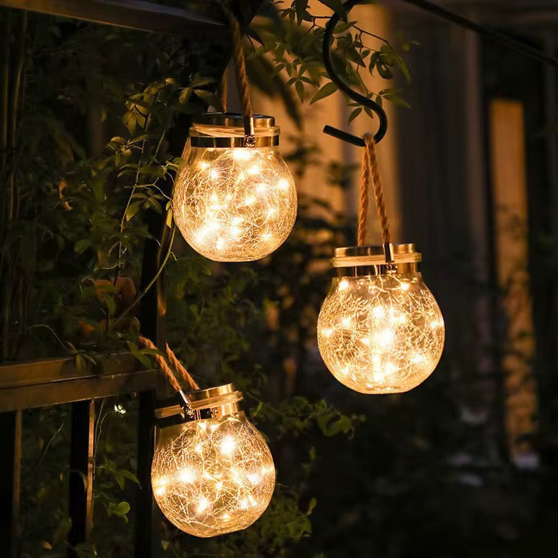 Lampe Solaire Bocal en Verre LED 30 Lumières