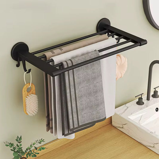 Étagère de Salle de Bain Multifonction Sans Clou – Porte-Serviettes, Chaussettes et Chaussons