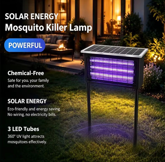 🦟 Lampe Anti-Moustiques Solaire 40W – Tueur d’Insectes Extérieur