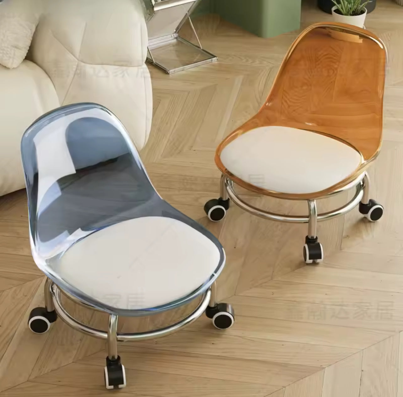 Petit tabouret à roulettes universel, poulie domestique, dossier bas, solide et durable, portable, extérieur, mobile, petit banc