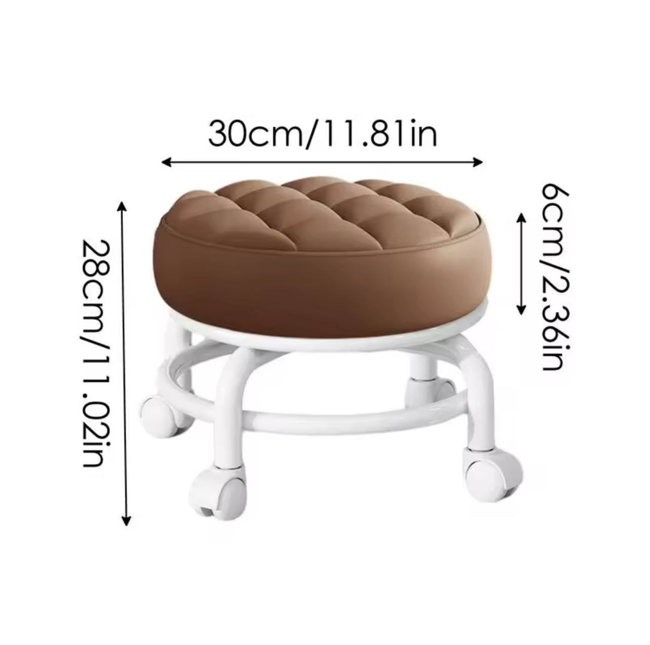 Petit tabouret à roulettes universel, poulie domestique, dossier bas, solide et durable, portable, extérieur, mobile, petit banc