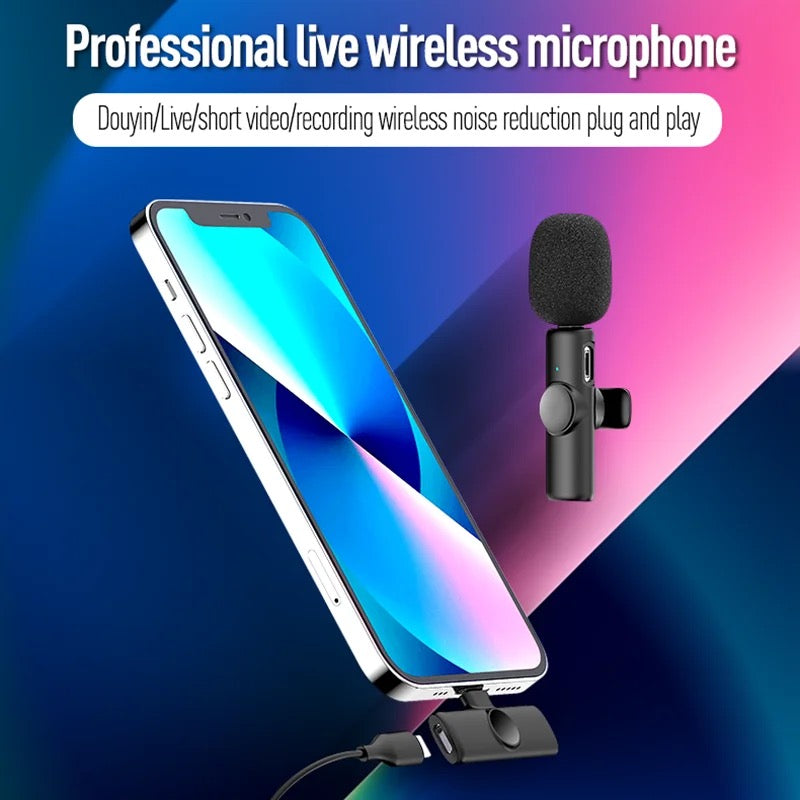 Système de micro cravate lavalier sans fil, 1 pièce, pour l'enregistrement vidéo ytube, puce sur microphone
