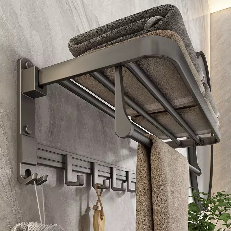 porte-serviettes pliant mural en aluminium