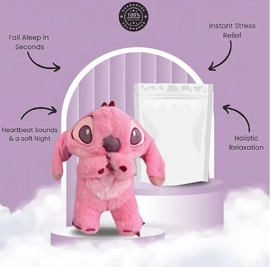 Les peluches Stitch pour le soulagement de l'anxiété & oursons en peluche avec détails sensoriels, musique, lumières et mouvement de respiration rythmique.