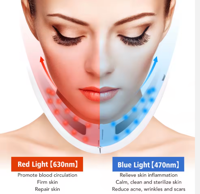 Appareil de Lifting Visage & Cou – Anti-Rides, Anti Double-Menton avec Massage Vibrant