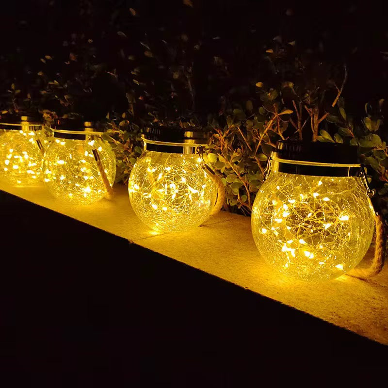 Lampe Solaire Bocal en Verre LED 30 Lumières